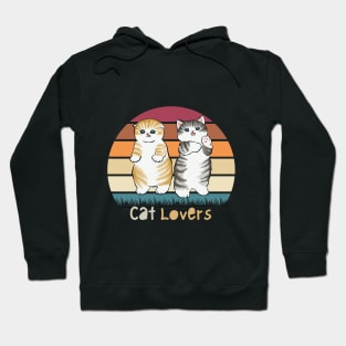 Orange Gray Brown Cat Lovers Hoodie